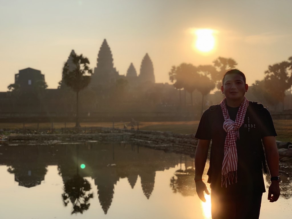Nielson Hul at the temple of Angkor Wat